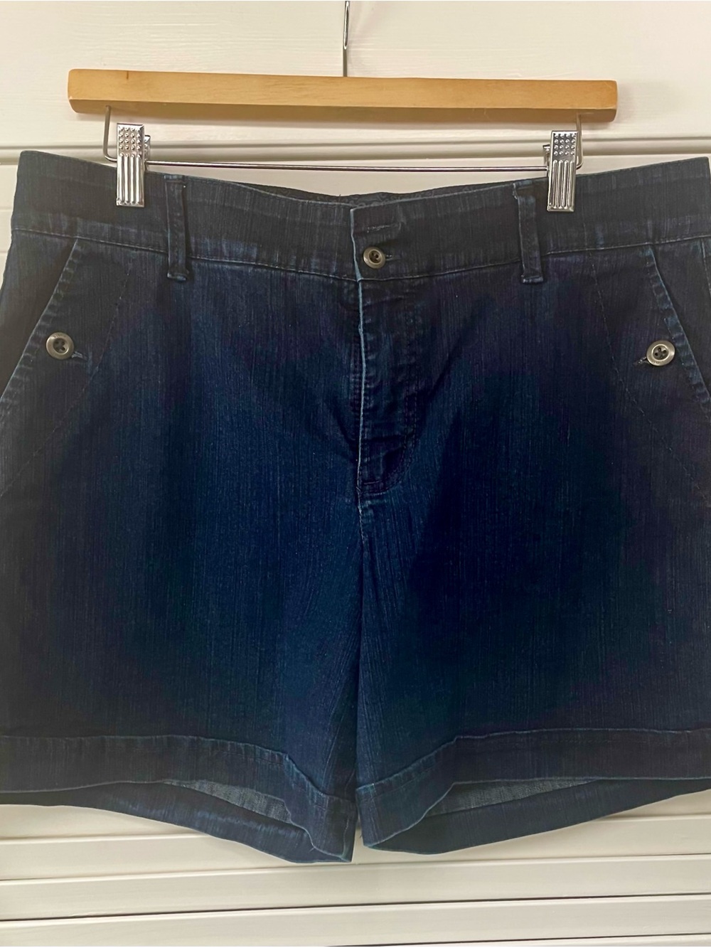 Gloria Vanderbilt Navy Denim Bermuda Shorts